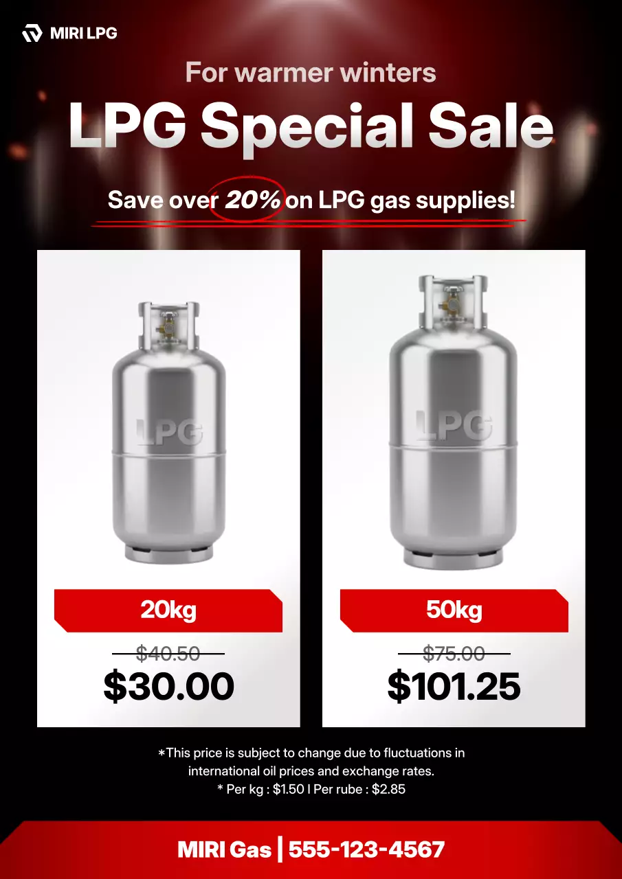 promoção de gás moderno vermelho