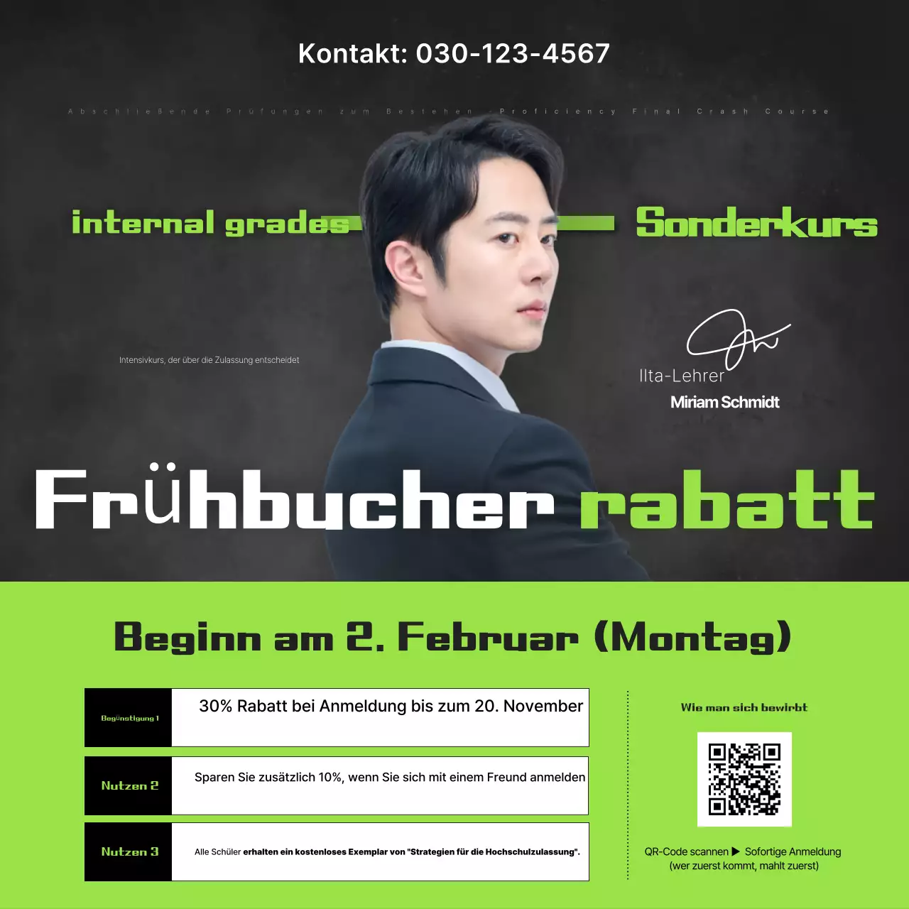 Grüne, einfache Bildungsanzeige