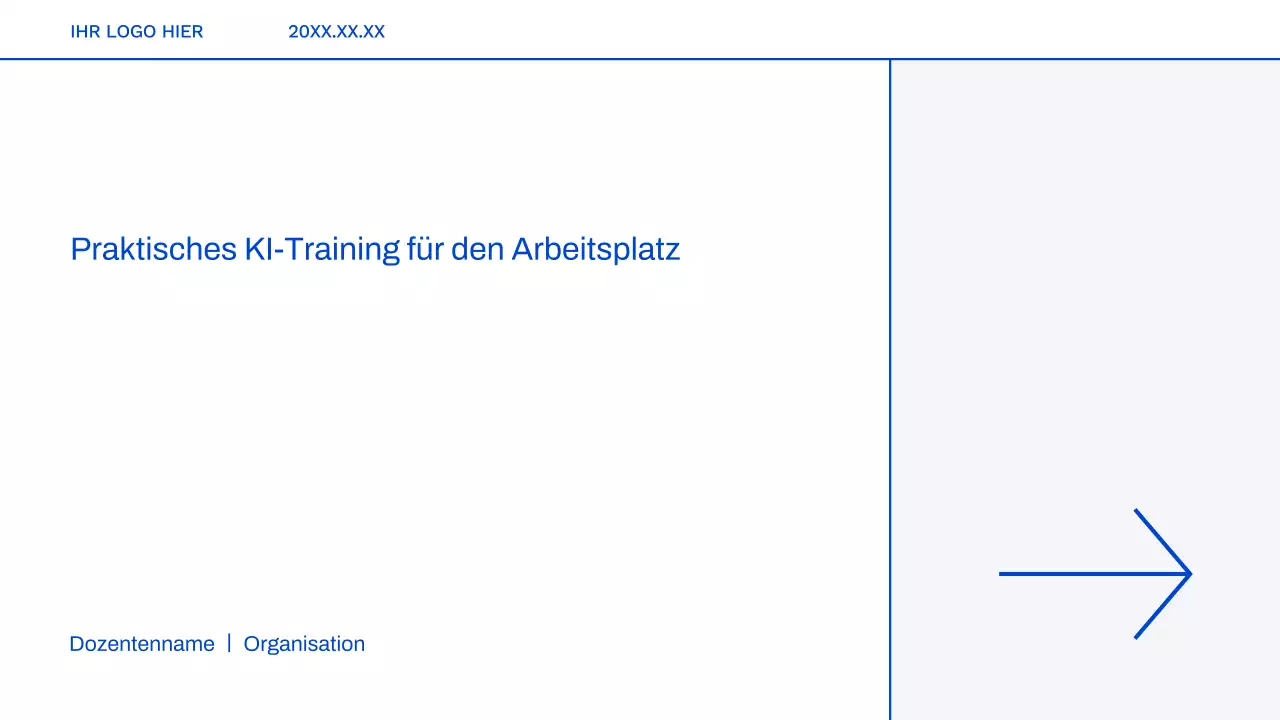 Blauer moderner KI-Kurs