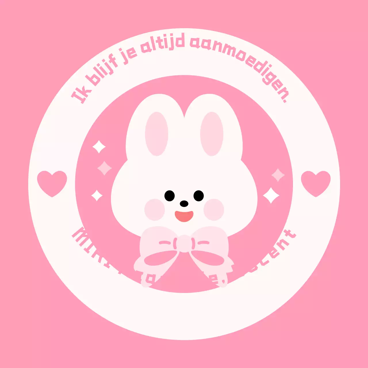 Roze schattig figuurtje dat aan het juichen is