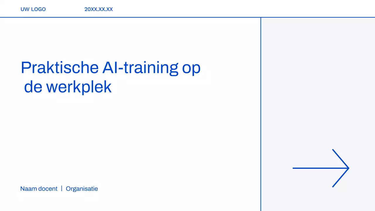 Blauwe moderne AI-cursus