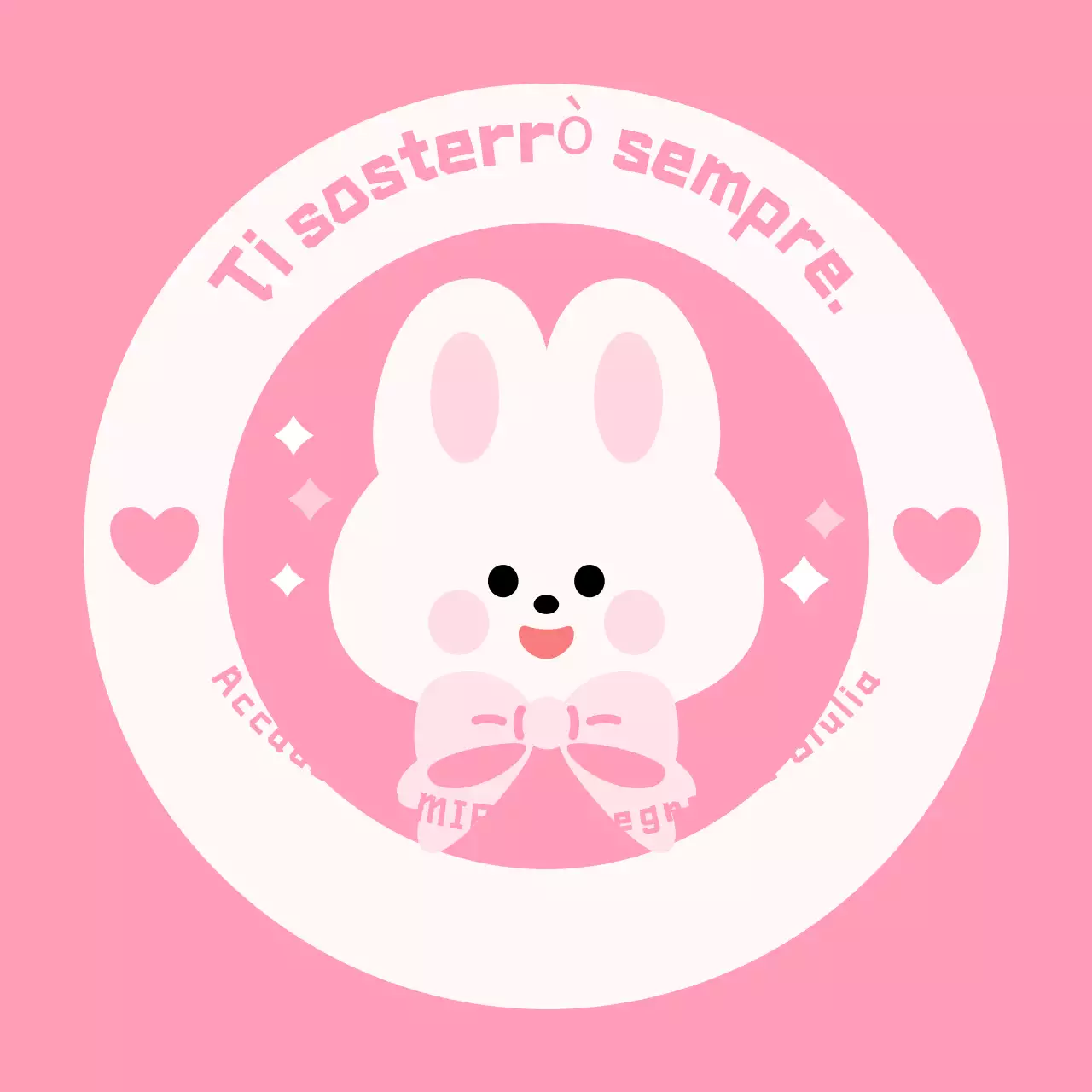 Personaggio rosa carino che fa il tifo