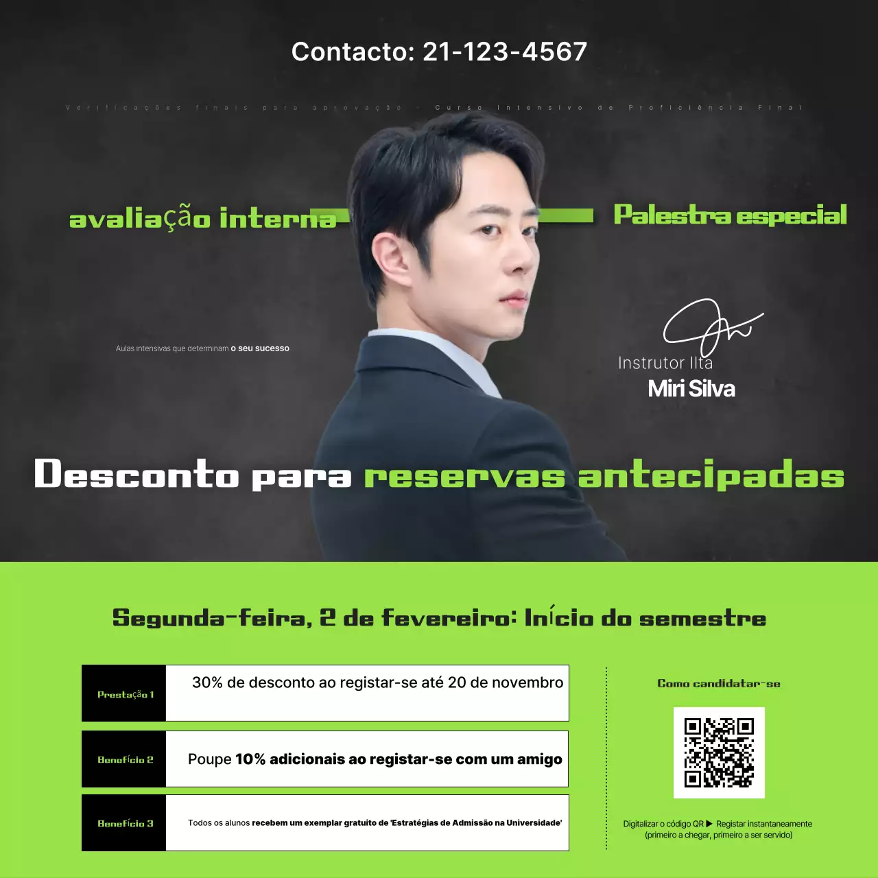 Anúncio Educacional Simples e Ecológico