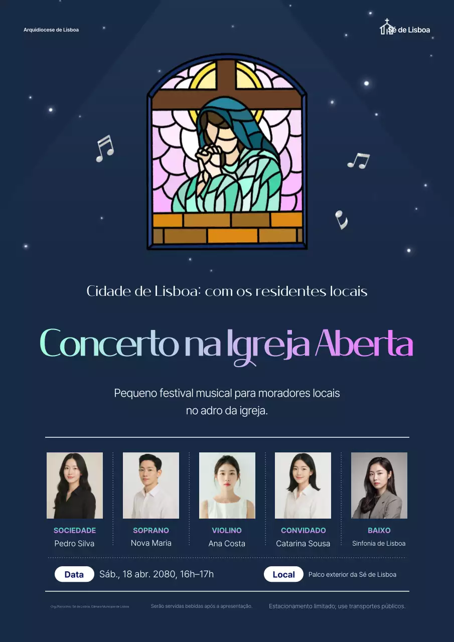 Evento de Concerto de Música Clássica Azul
