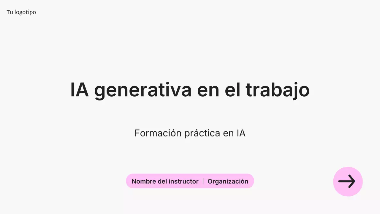 Presentación del curso de IA moderna de color rosa