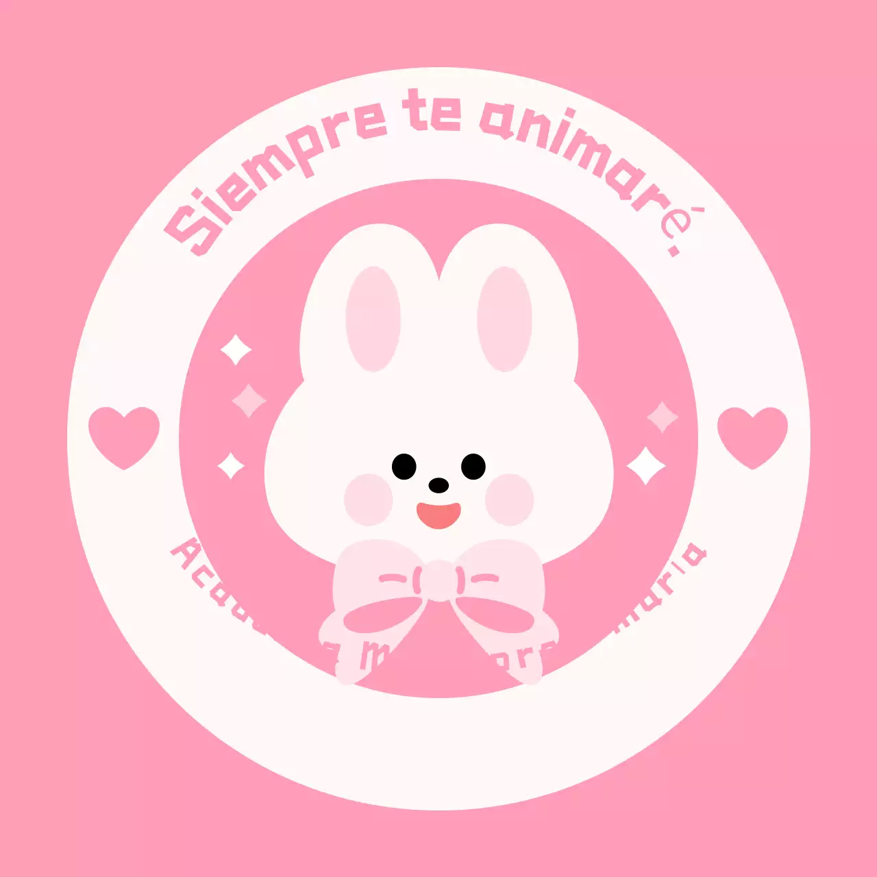 Lindo personaje rosa animando