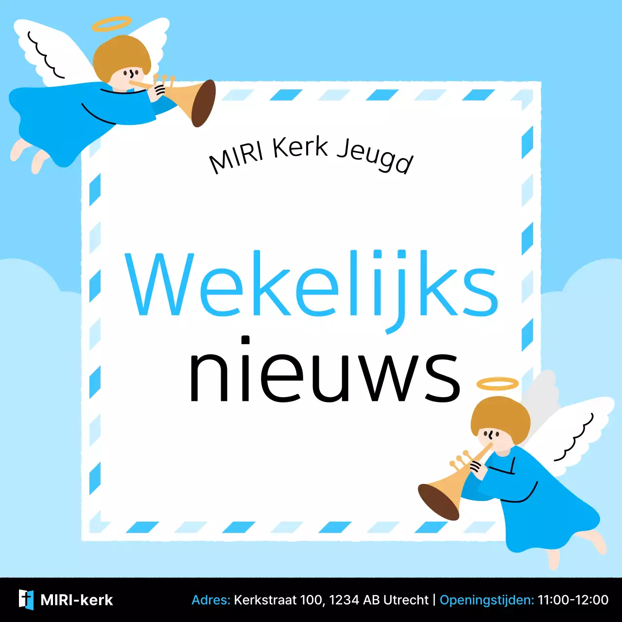 Hemelsblauwe eenvoudige aanbiddingsgids