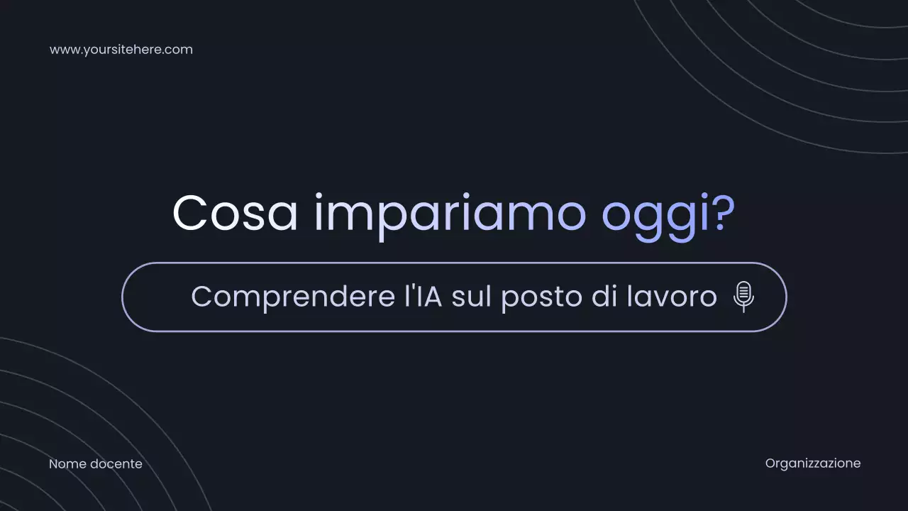 Presentazione della conferenza sull'intelligenza artificiale moderna nera