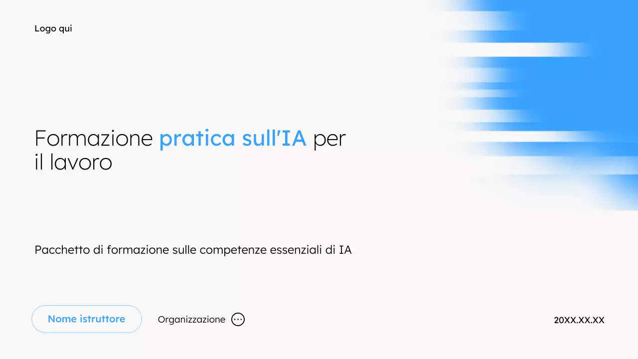 Presentazione del corso Blue Modern AI