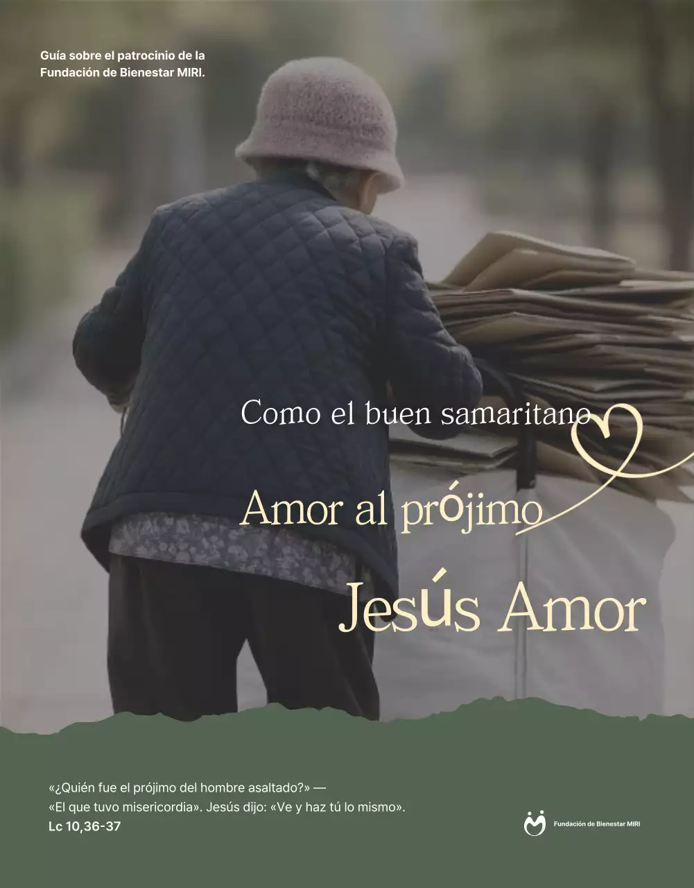 Guía sencilla de patrocinio cristiano en color caqui