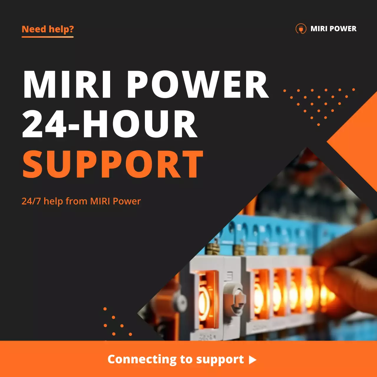 orange bold support advertisement