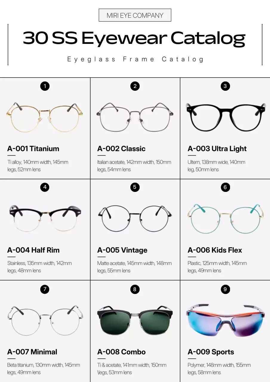 danh mục kính mắt hiện đại màu xám