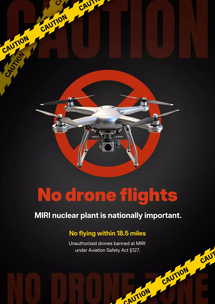 thông báo máy bay không người lái in đậm màu đen