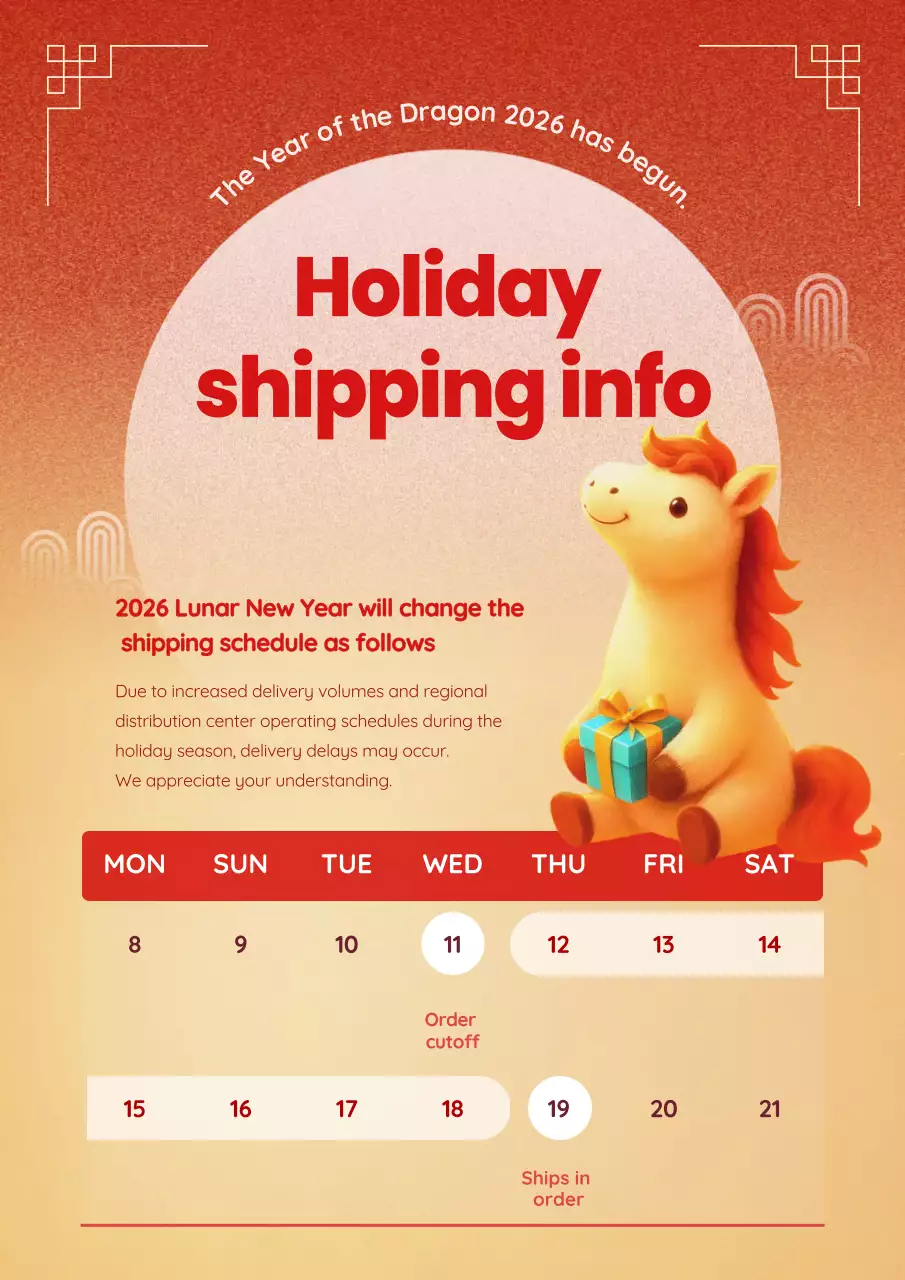 thông báo vận chuyển lễ hội màu cam