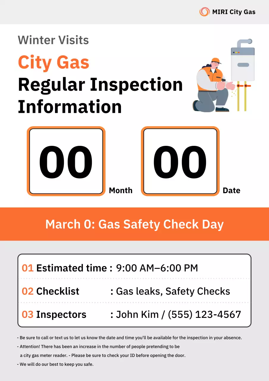 Thông báo an toàn hiện đại màu cam