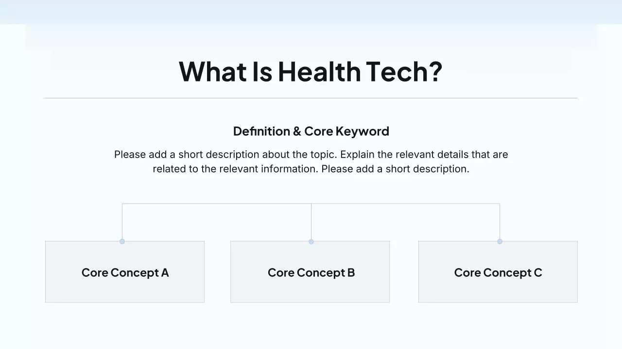 블루 모던 헬스 테크 프레젠테이션