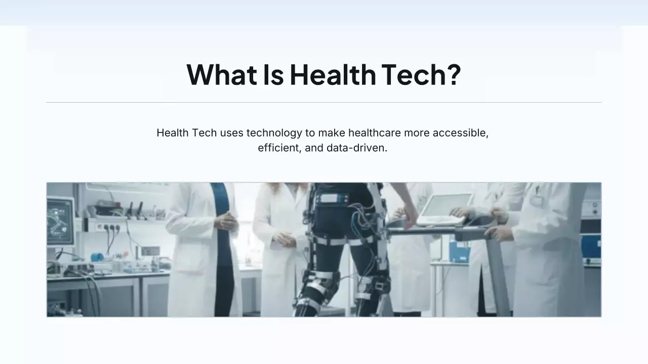 블루 모던 헬스 테크 프레젠테이션