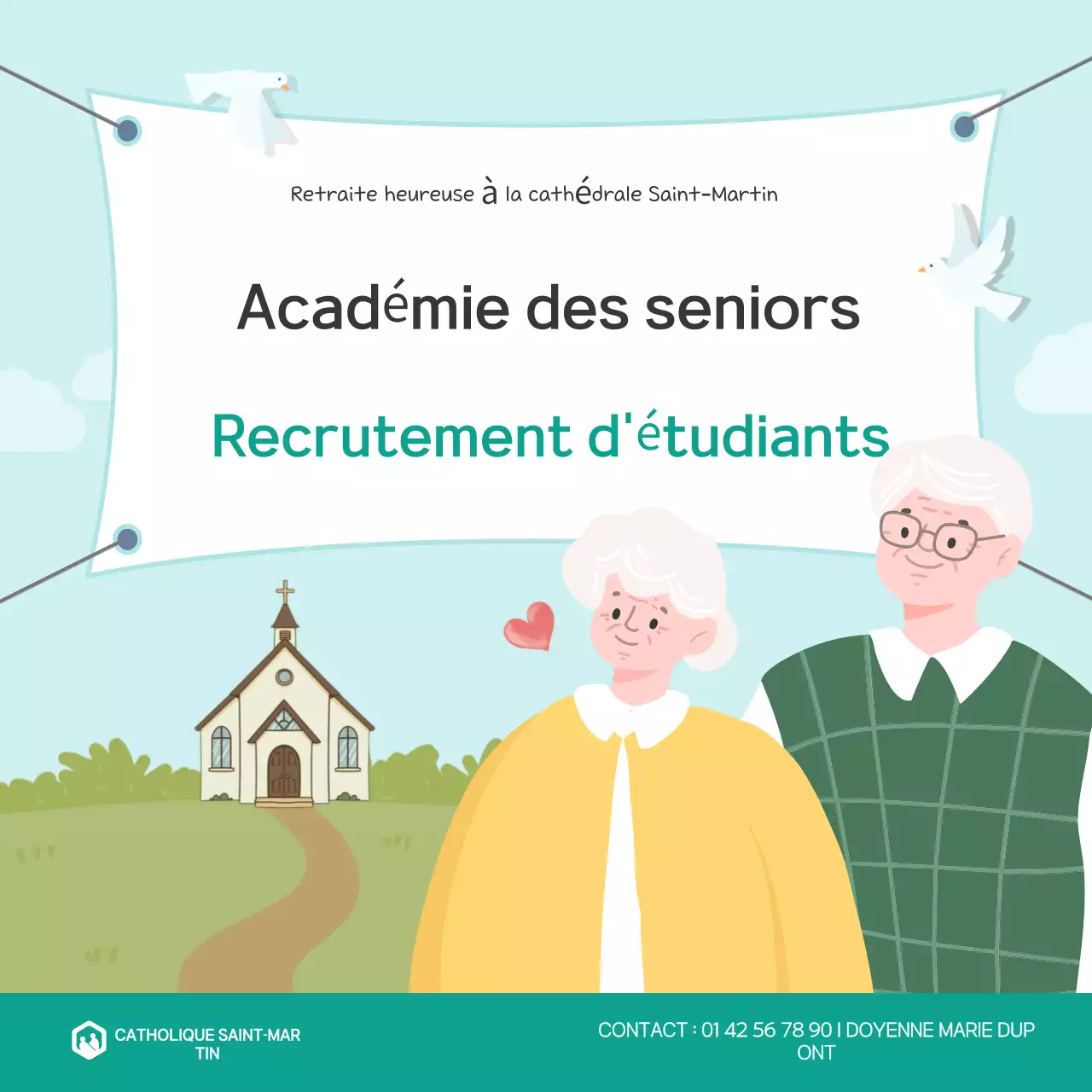 Recrutement de stagiaires mignons Sky Blue