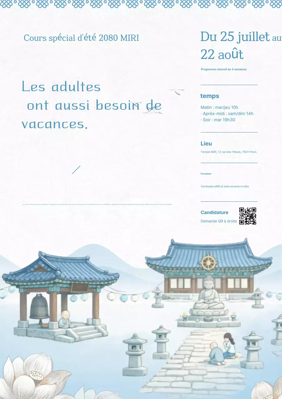 Conférence sur la méditation orientale Sky Blue