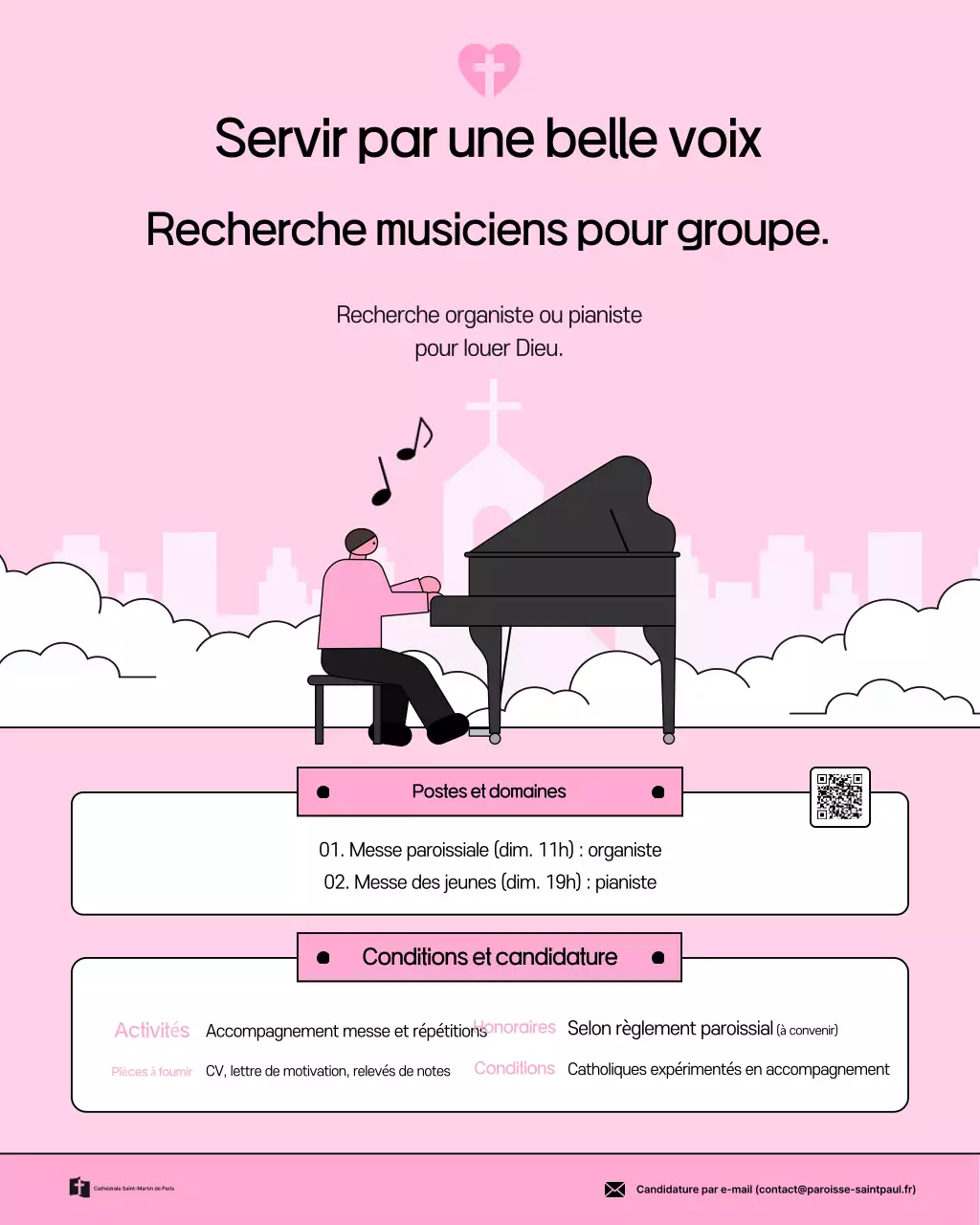 Recrutement musical simple rose