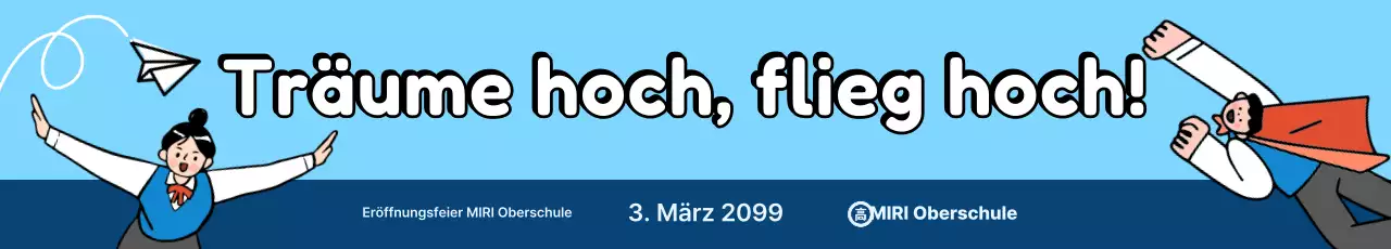 Himmelblaue, niedliche Schulwerbung