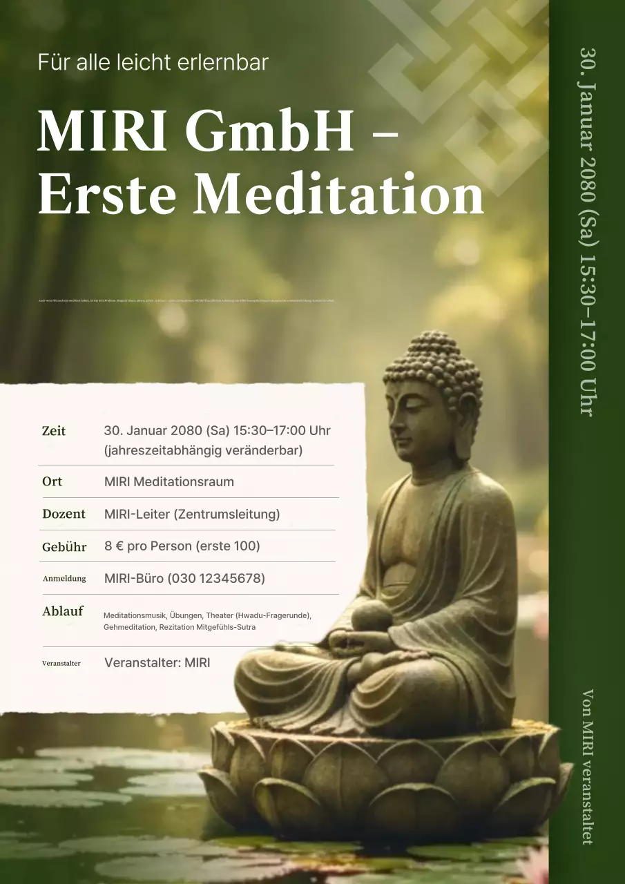 Grüner traditioneller Meditationsleitfaden