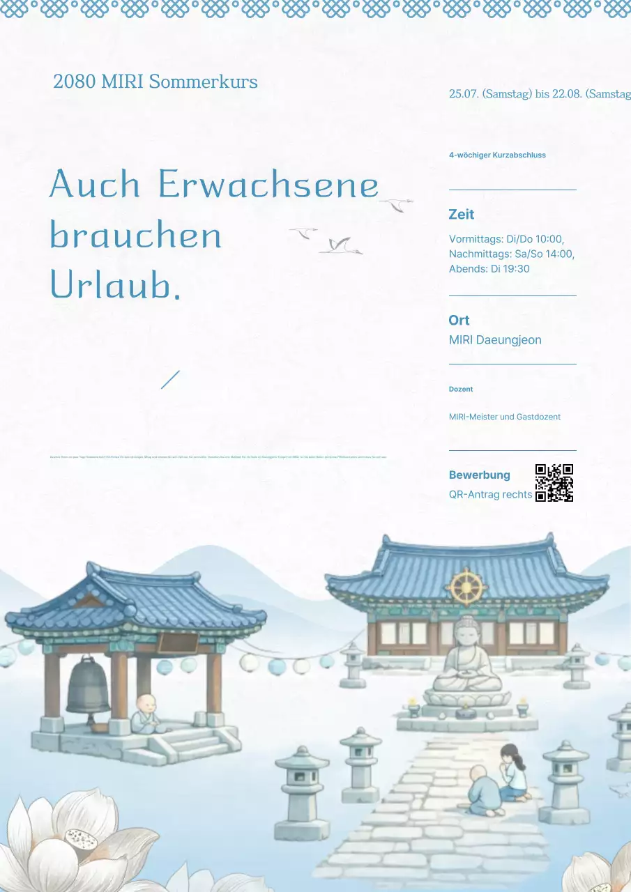 Vortrag über orientalische Meditation in Himmelblau