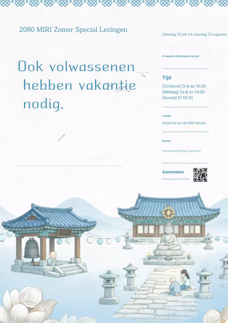 Hemelsblauwe Oosterse meditatielezing