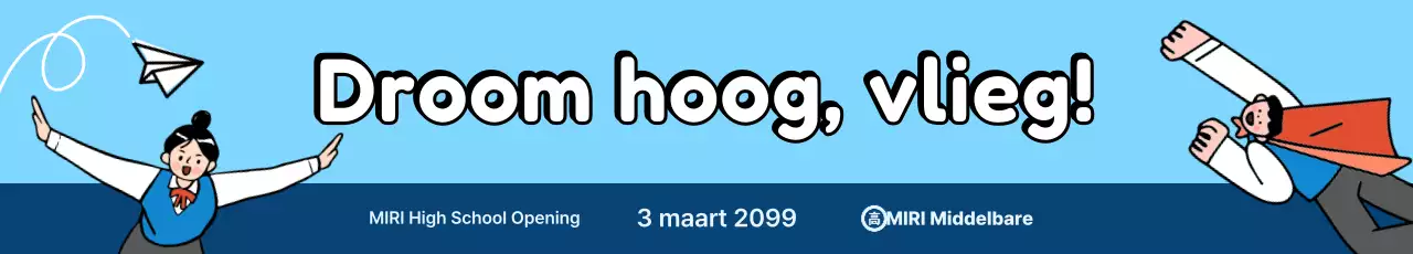 Hemelsblauwe schattige schoolpromotie