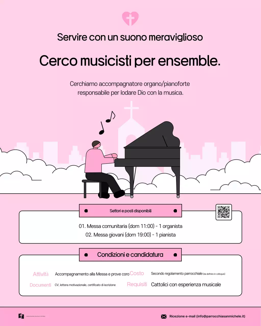 Reclutamento musicale semplice rosa