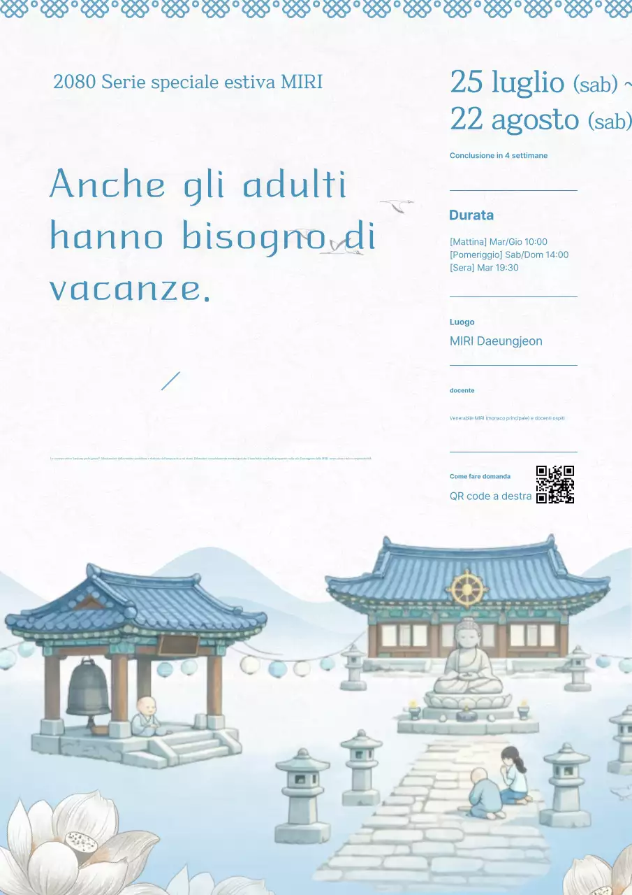 Conferenza di meditazione orientale blu cielo