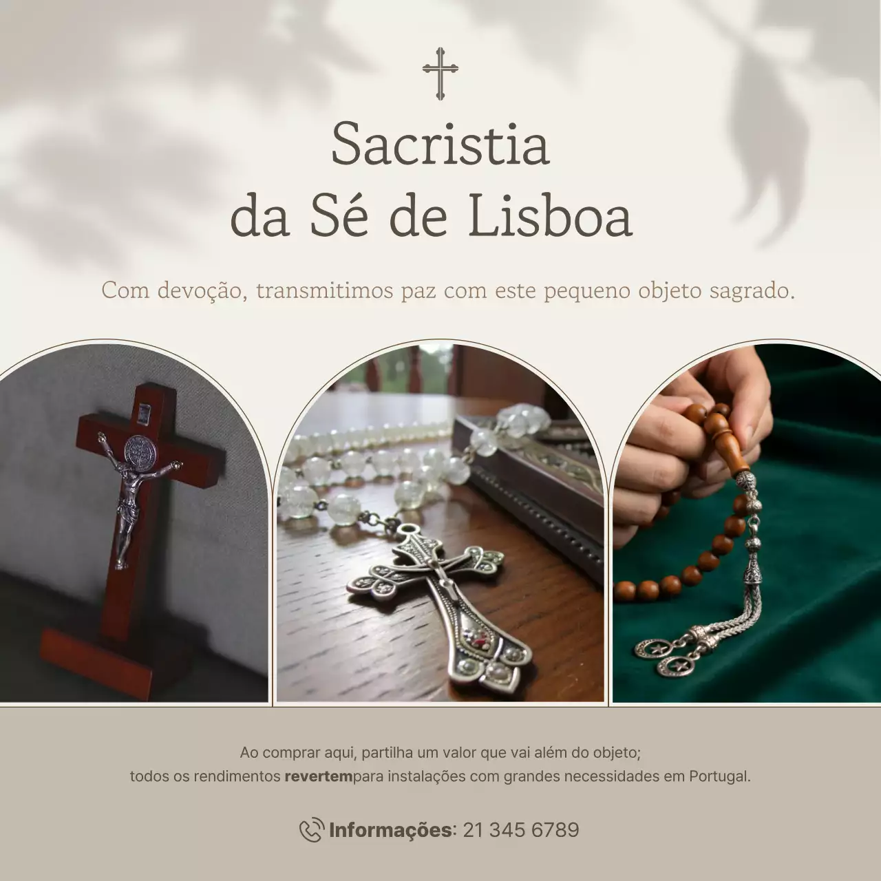 Promoção religiosa simples bege