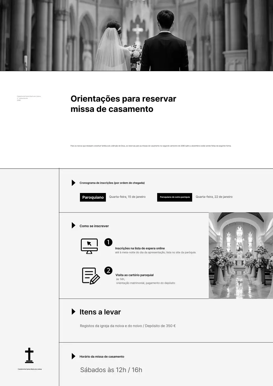 Guia de Casamento Clássico em Preto e Branco