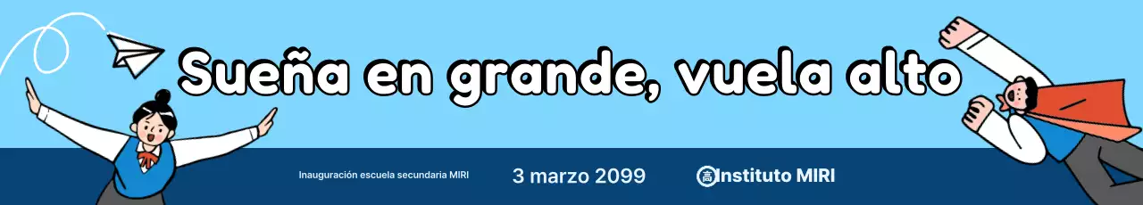 Promoción escolar linda de color azul cielo