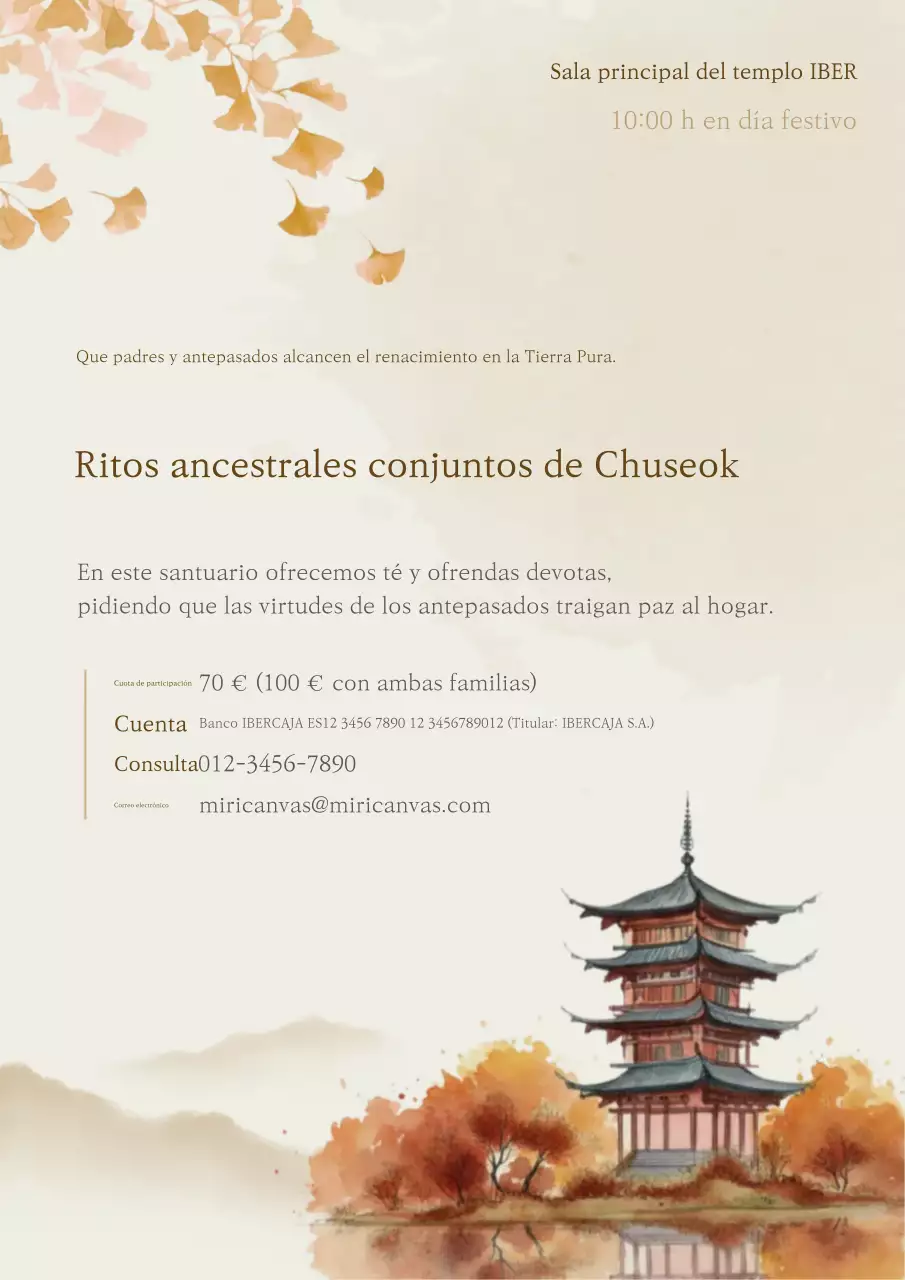 Guía tradicional de Chuseok en beige