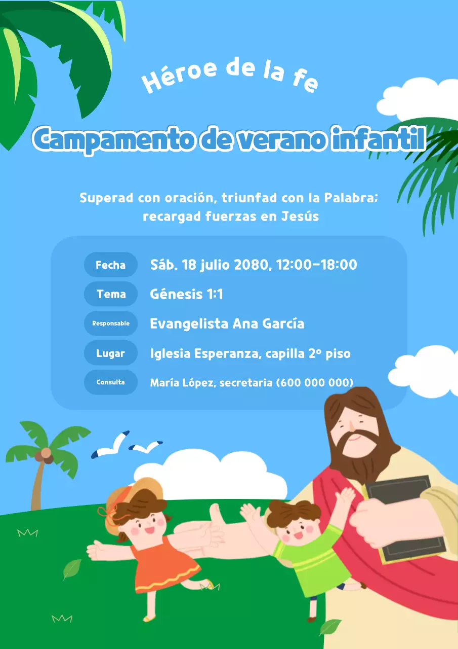 Guía del campamento de verano para bebés Sky Blue