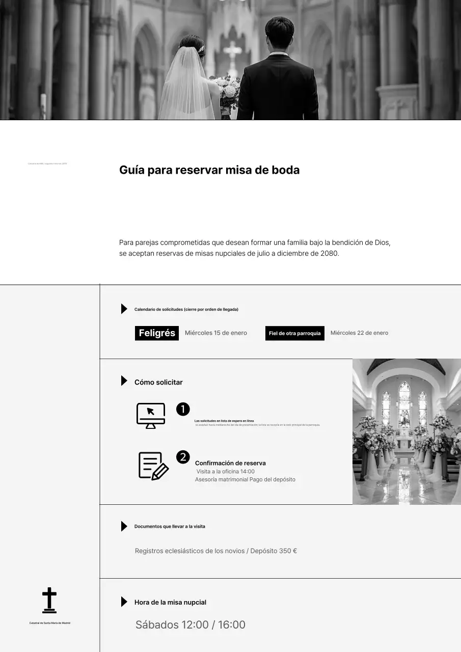 Guía clásica de bodas en blanco y negro