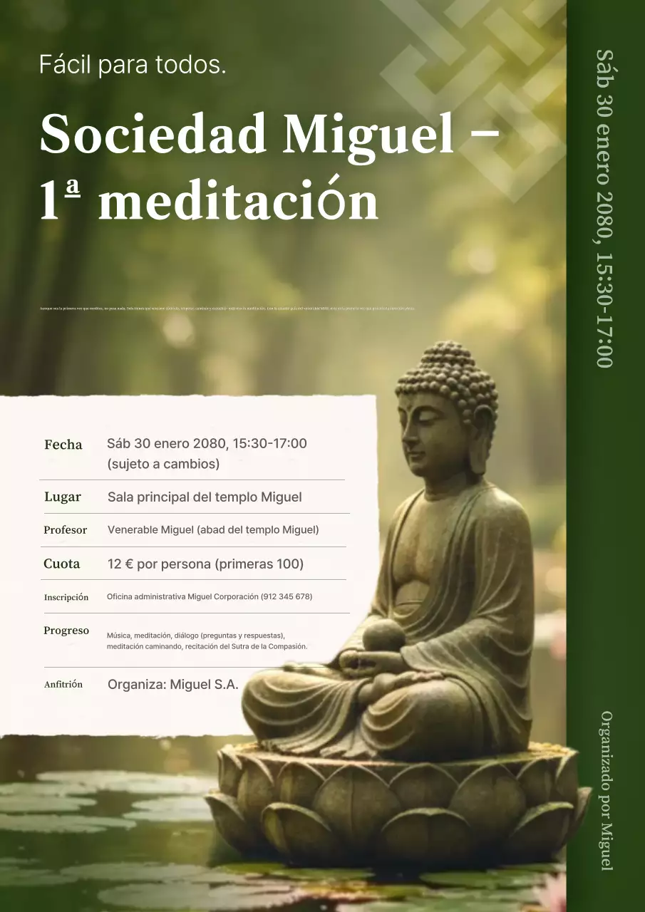 Guía de meditación tradicional verde