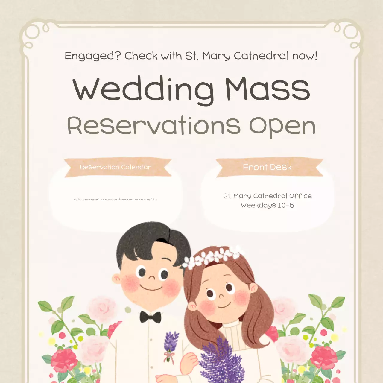 Thiệp mời cưới cho bé màu be