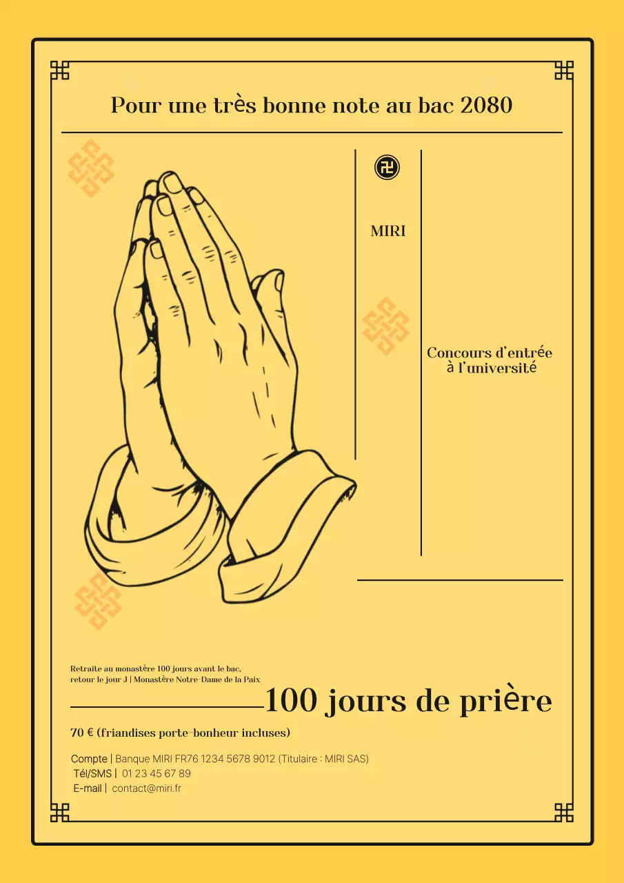 Publicité pour l'éducation traditionnelle jaune