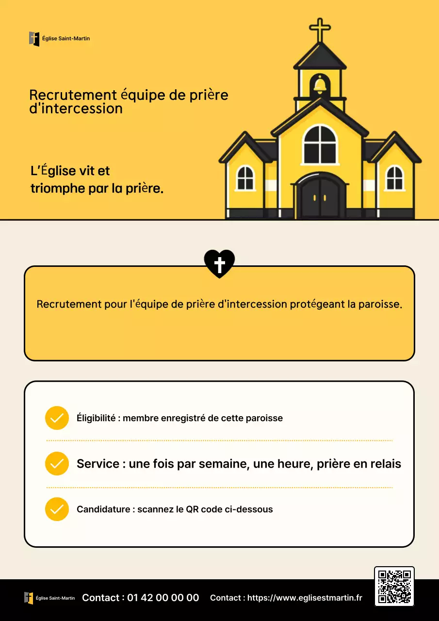 Recrutement à l'église Yellow Simple