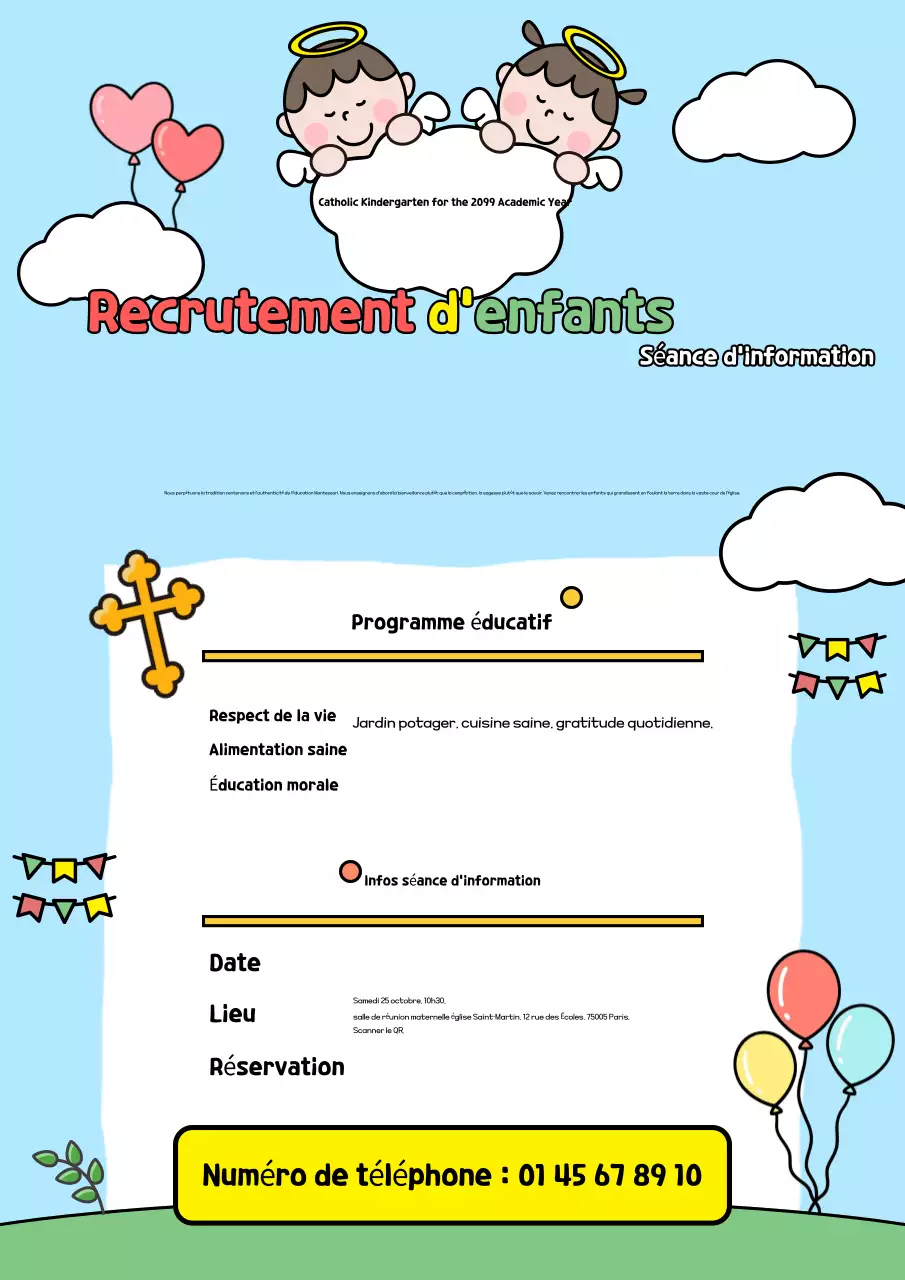 Recrutement pour la maternelle Sky Blue Baby