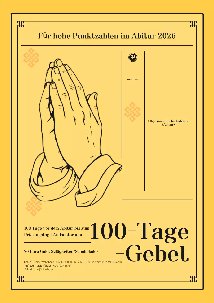 Gelbe Werbung für traditionelle Bildung