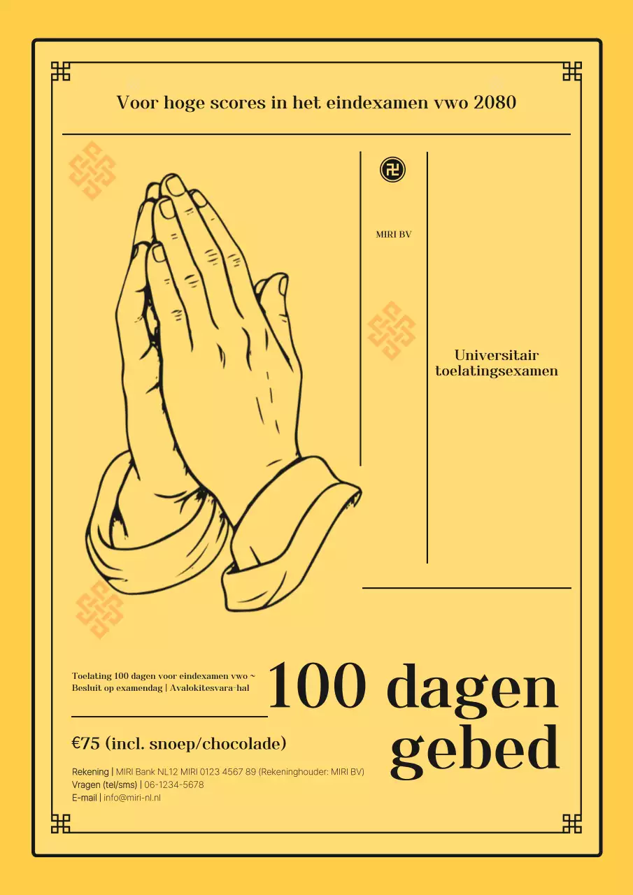 Gele advertentie voor traditioneel onderwijs