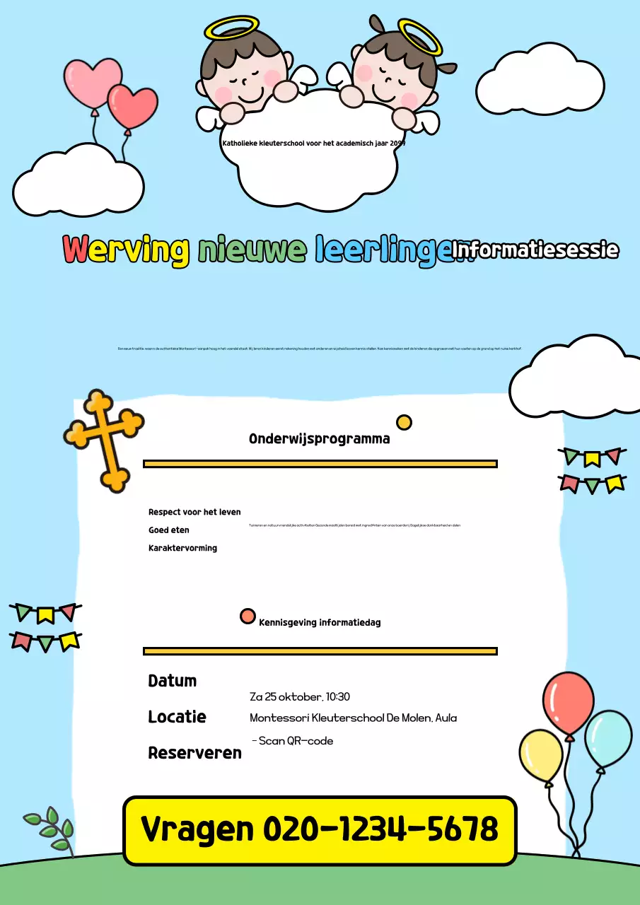 Wervingsactie voor Sky Blue Baby Kindergarten