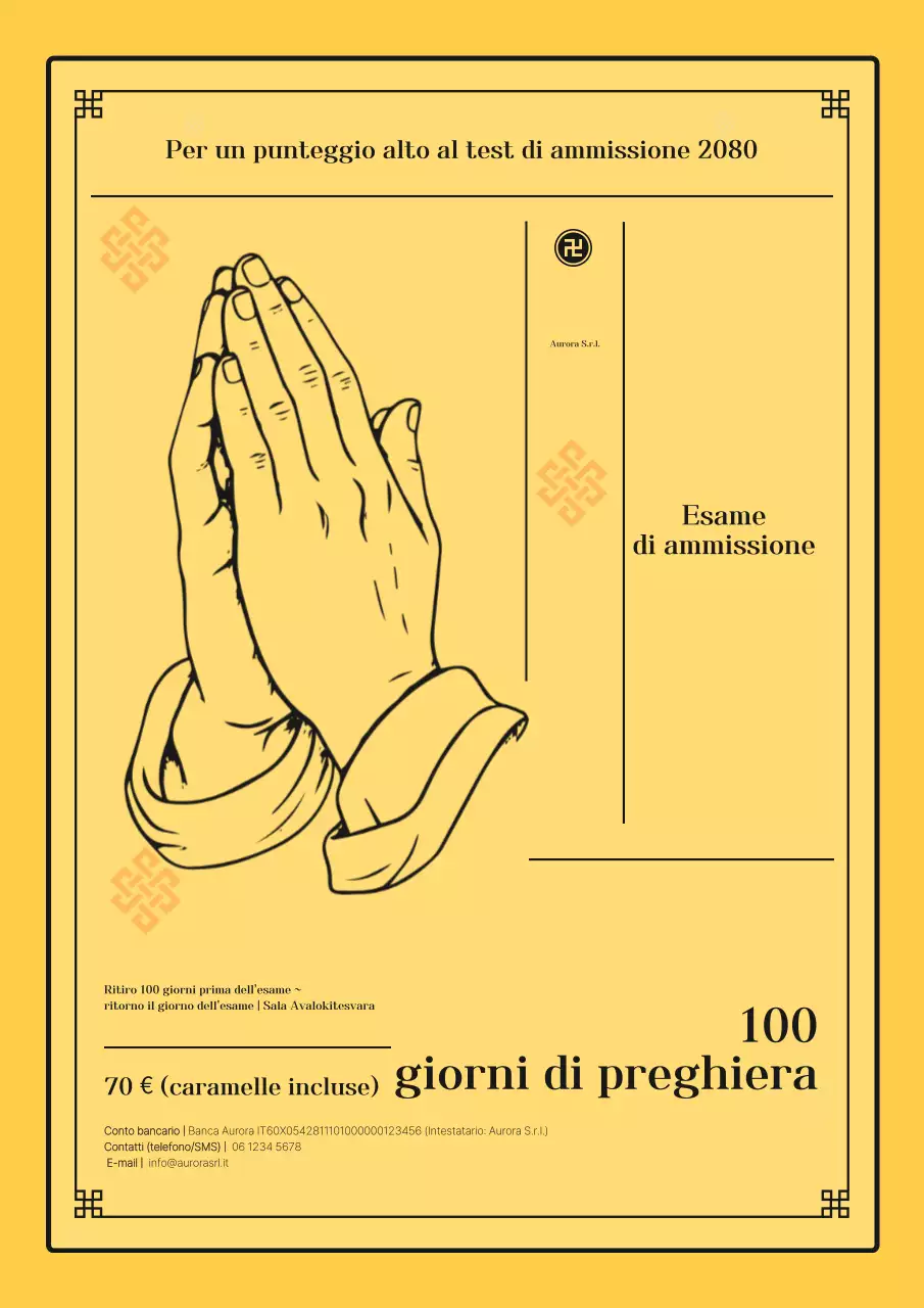 Pubblicità di istruzione tradizionale gialla