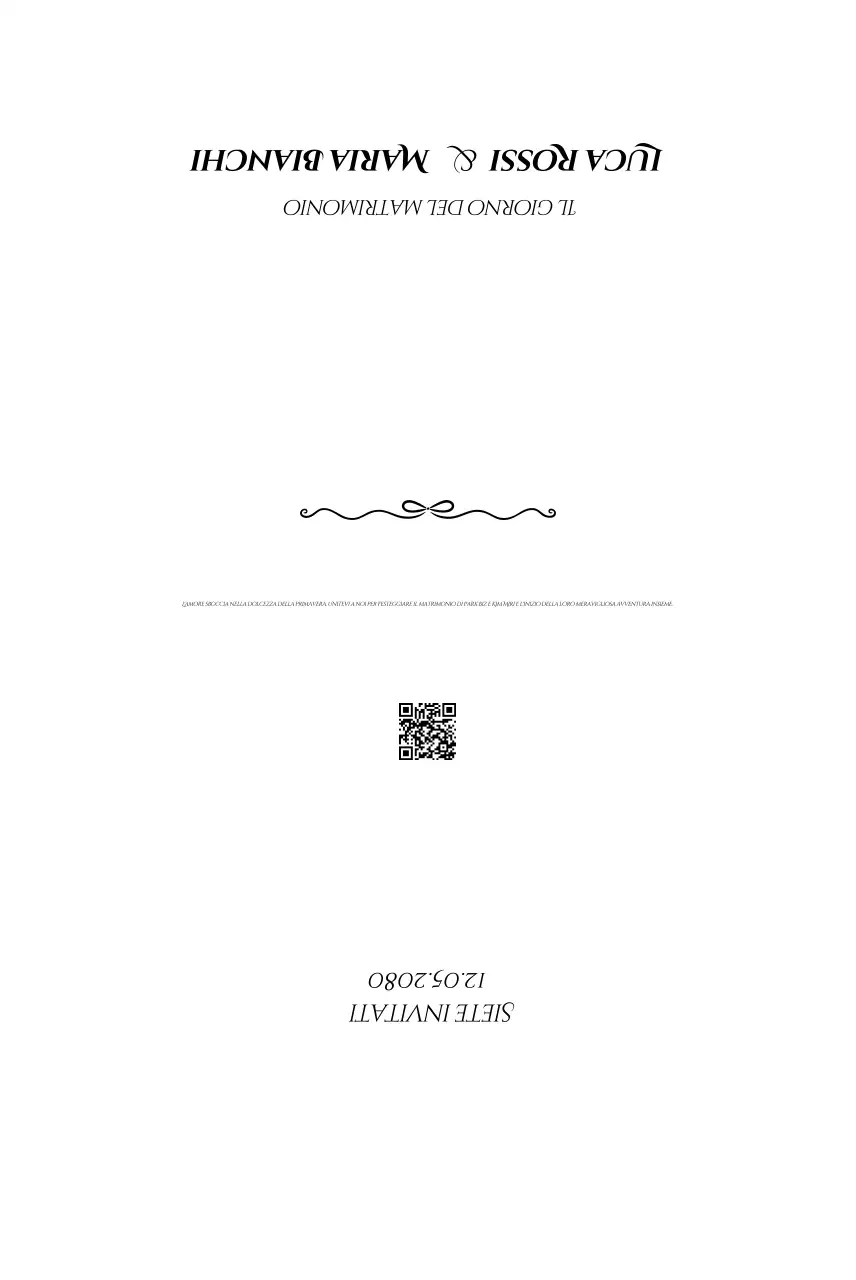 Invito di nozze semplice bianco