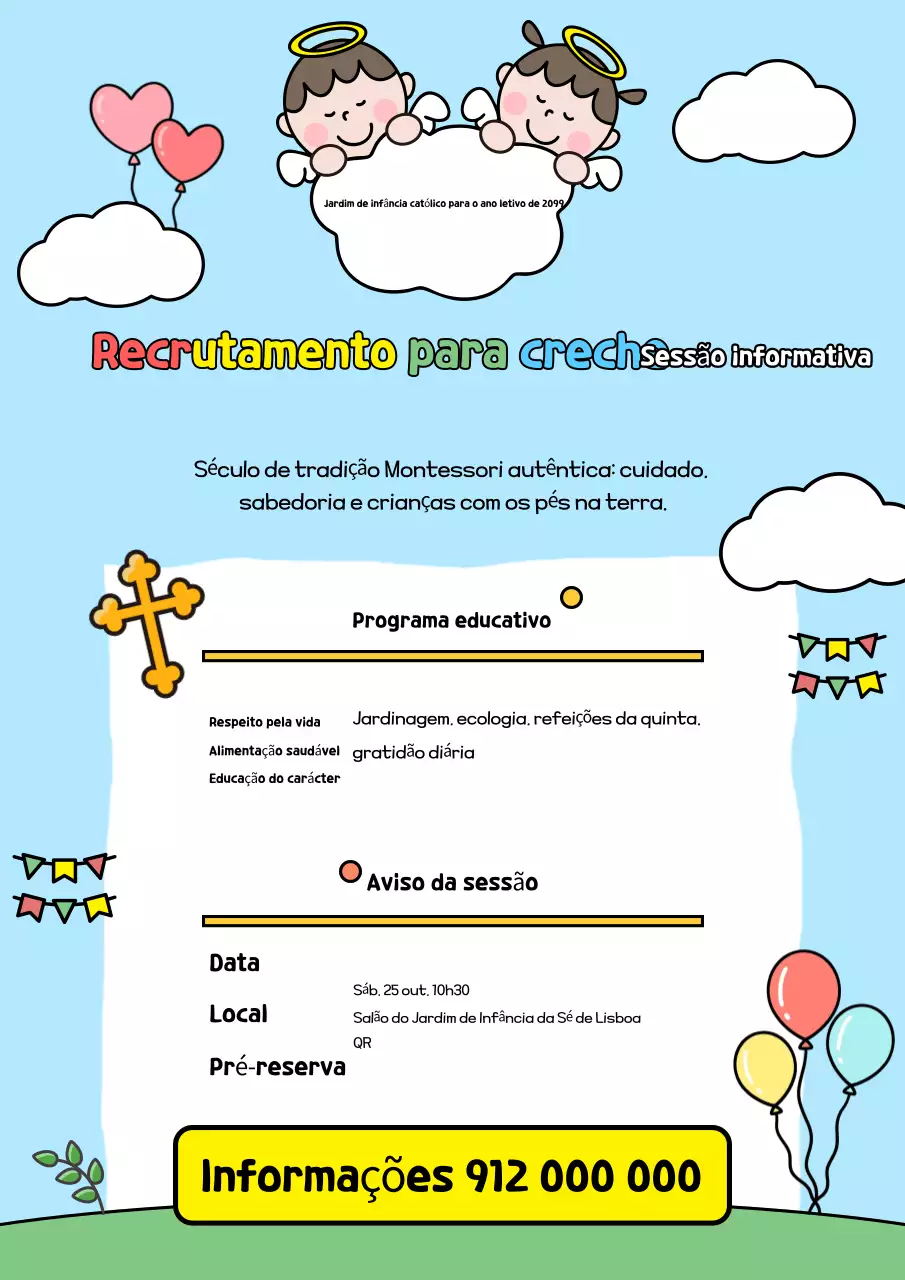 Recrutamento para o Jardim de Infância Sky Blue Baby