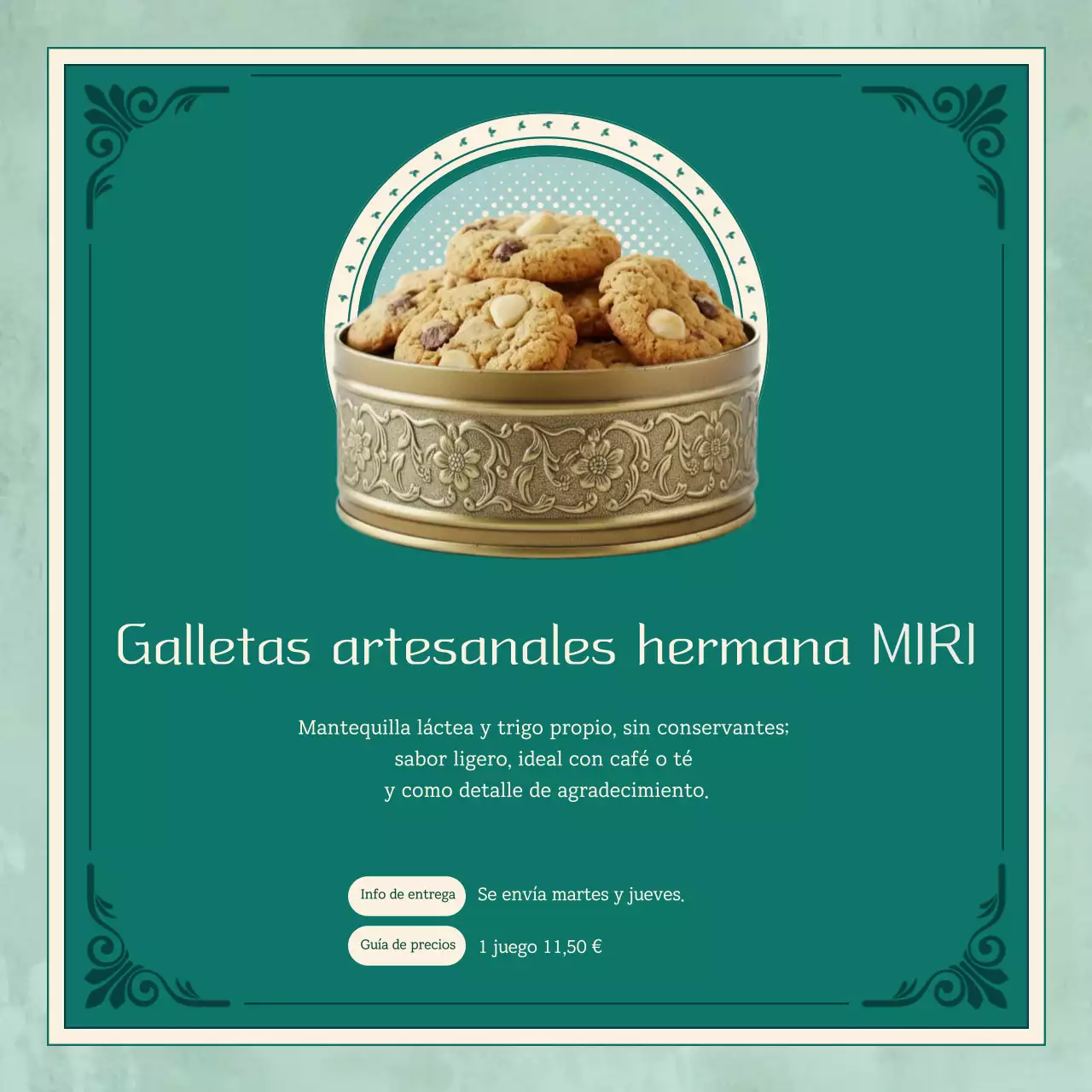 Anuncio de galletas caseras vintage de menta