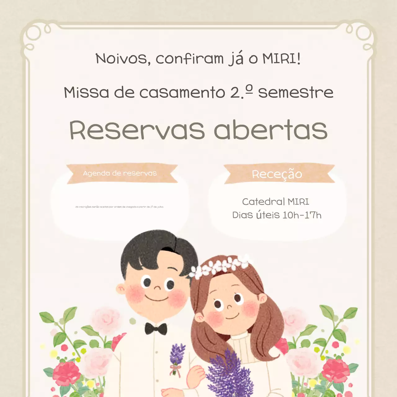 Convite de casamento para bebê bege
